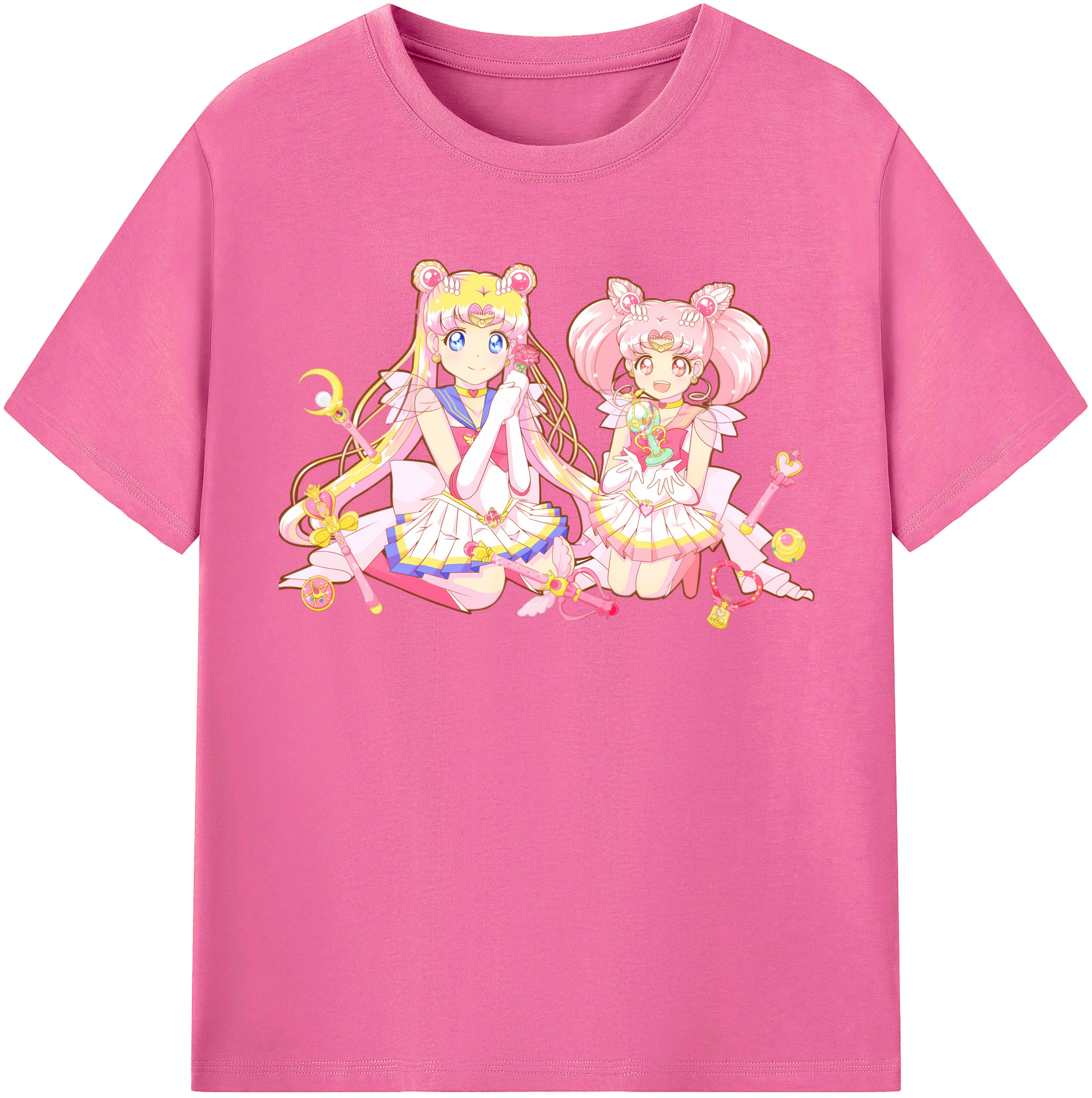 （画像用） 美少女戦士セーラームーン 月野 うさぎ つきの うさぎ Sailor Moon Tsukino Usagi レディースカジュアルプリントTシャツ（綿100％）